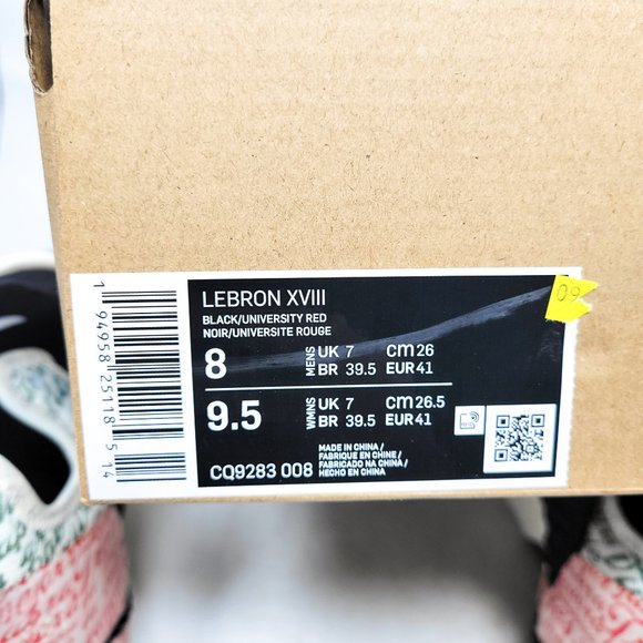 Nike Lebron 18 XVIII x Diana Taurasi GOAT CQ9283-008 Black Red Ivory Sage sz 8 - Picture 12 of 12